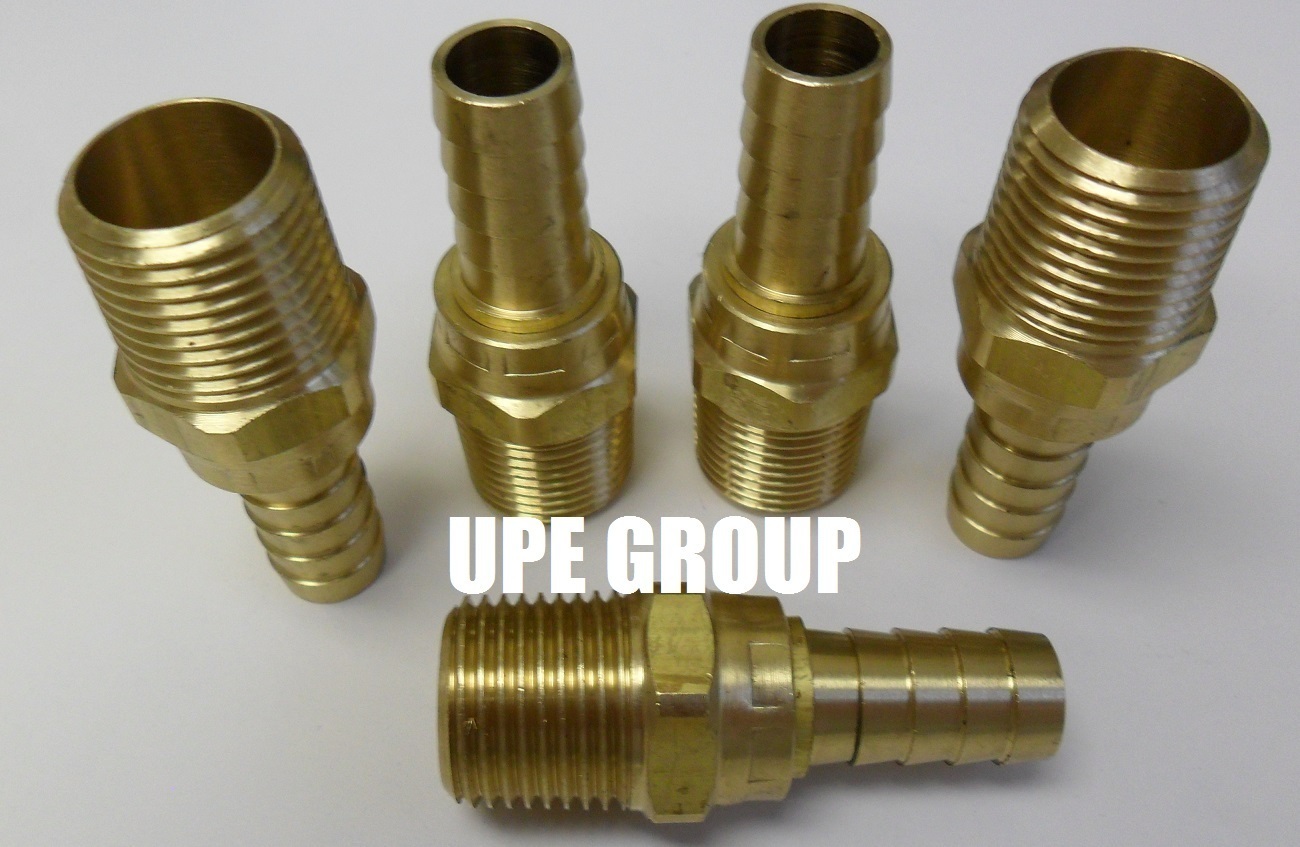 (10 PACK) 1/2 SWIVEL HOSE BARB X 1/2 MALE NPT Brass Pipe Fitting Gas Fuel Water