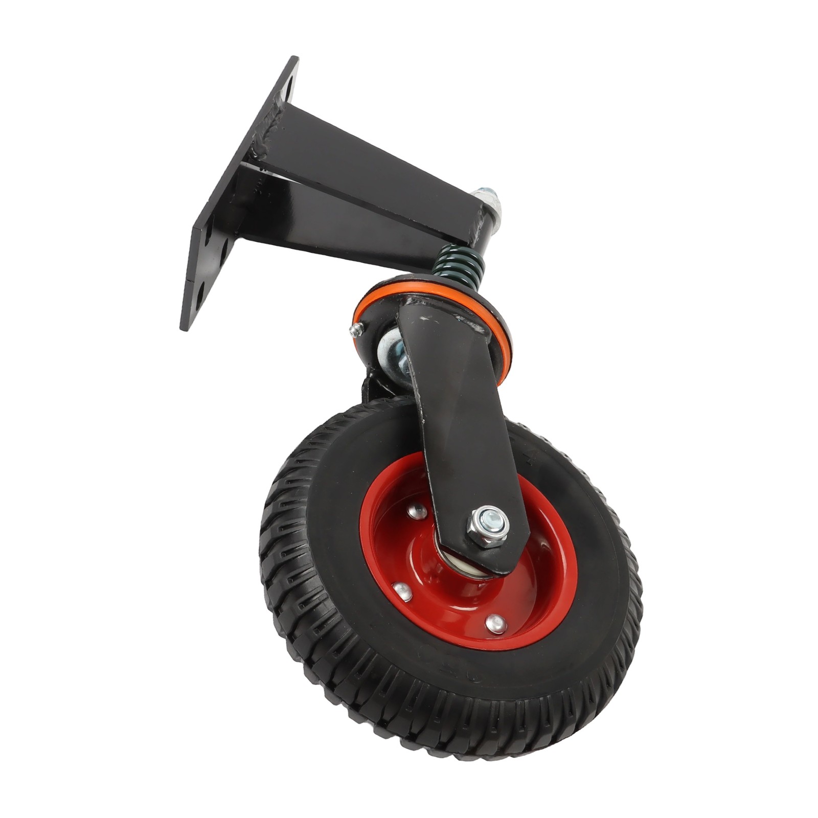 1Pack 8″ Heavy Duty Gate Casters Rubber Wheel Dual installation option 600LB,Red
