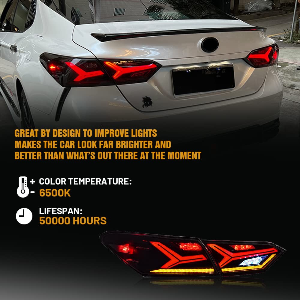 2018-2023 Camry SE XSE LED Tail Lights Sequential Turn Brake DRL 8th Gen