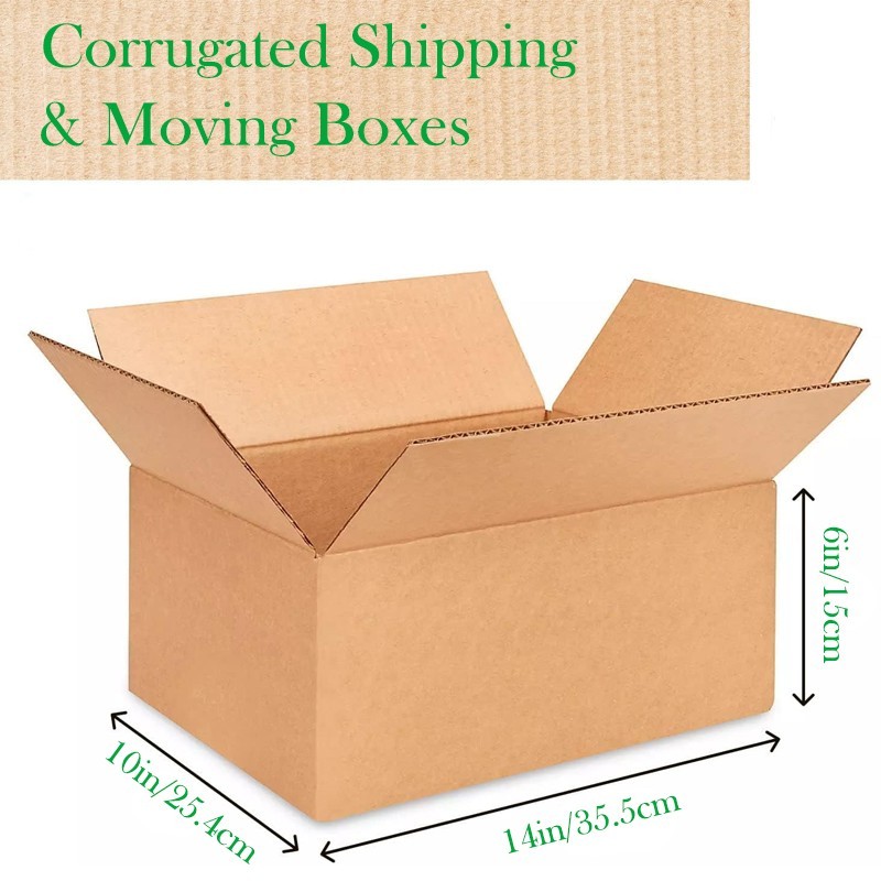 Shipping Boxes 14 x 10 x 6 in., 6/12 Pack | For Packaging, Moving, and Storage