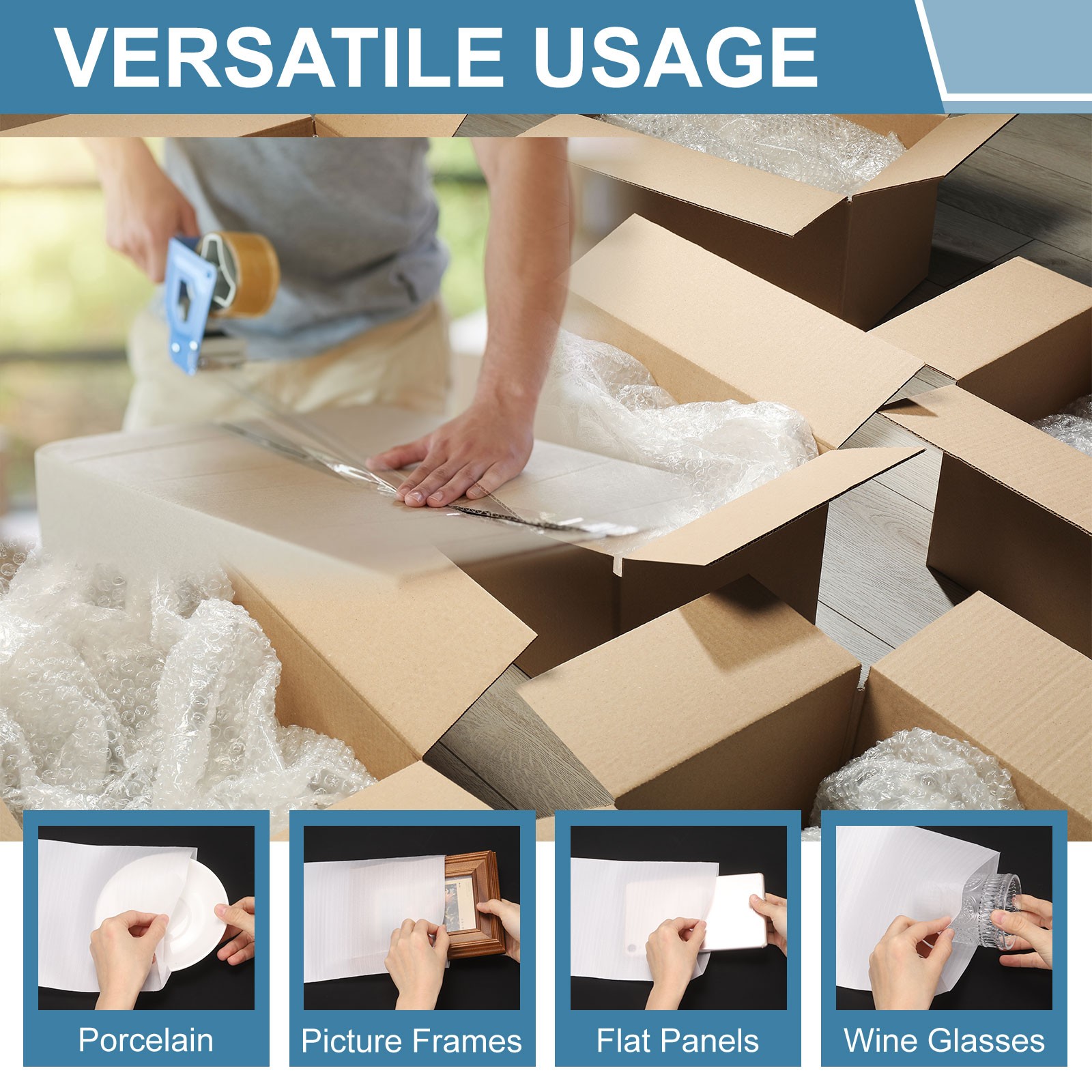 Foam Pouches, (3.5 x 6.7 Inch, White) (100 Pcs), Foam Cushion Pouches