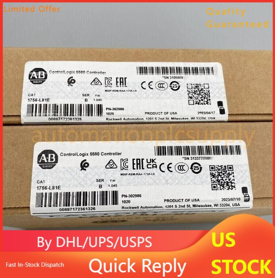 Allen-Bradley 1756-L81E SER B ControlLogix 5580 Controller NEW Factory Sealed #