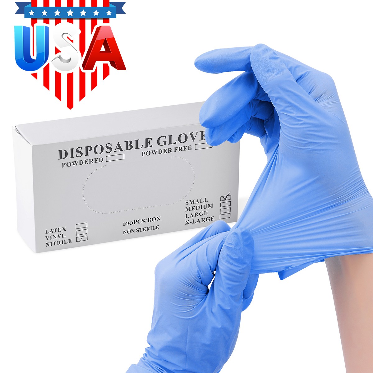 Puncture Resistant Nitrile Gloves Touchscreen Compatible 100pcs Latex Free S-XL