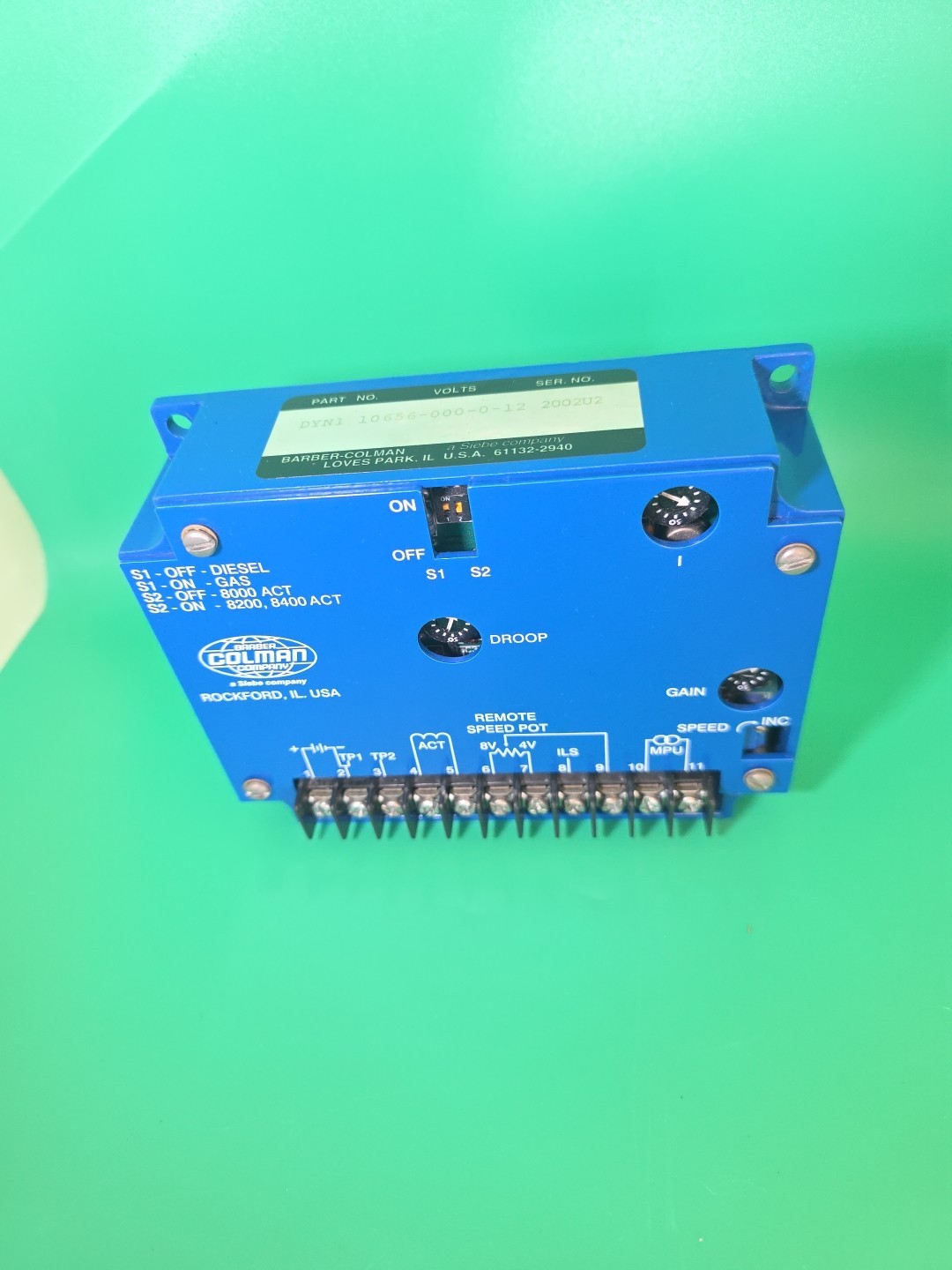 New OEM DYN1 10656-000-0-12 Barber Colman Speed Controller Governor