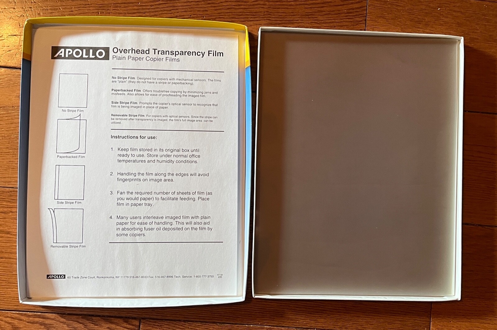 Apollo Transparency Film – Letter – 8.50″ X 11″ – Open Box 36 sheets