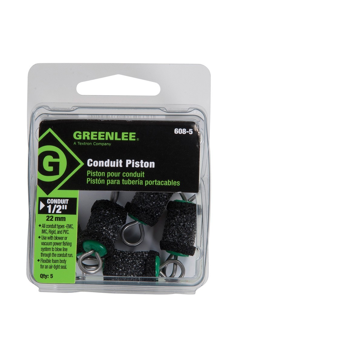 Greenlee 608-5 Foam Piston 1/2 In Pk5
