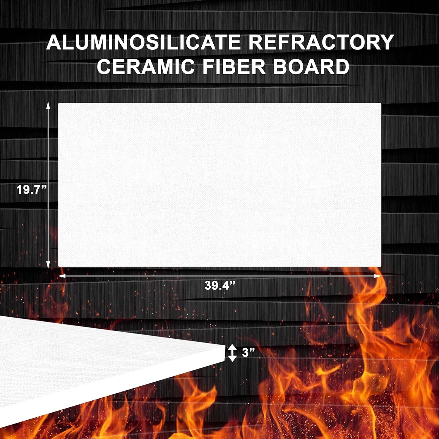 Ceramic Fiber Insulation Board (2300F) (3″ X 19.7″ X 39.4″) Thermal Insulation