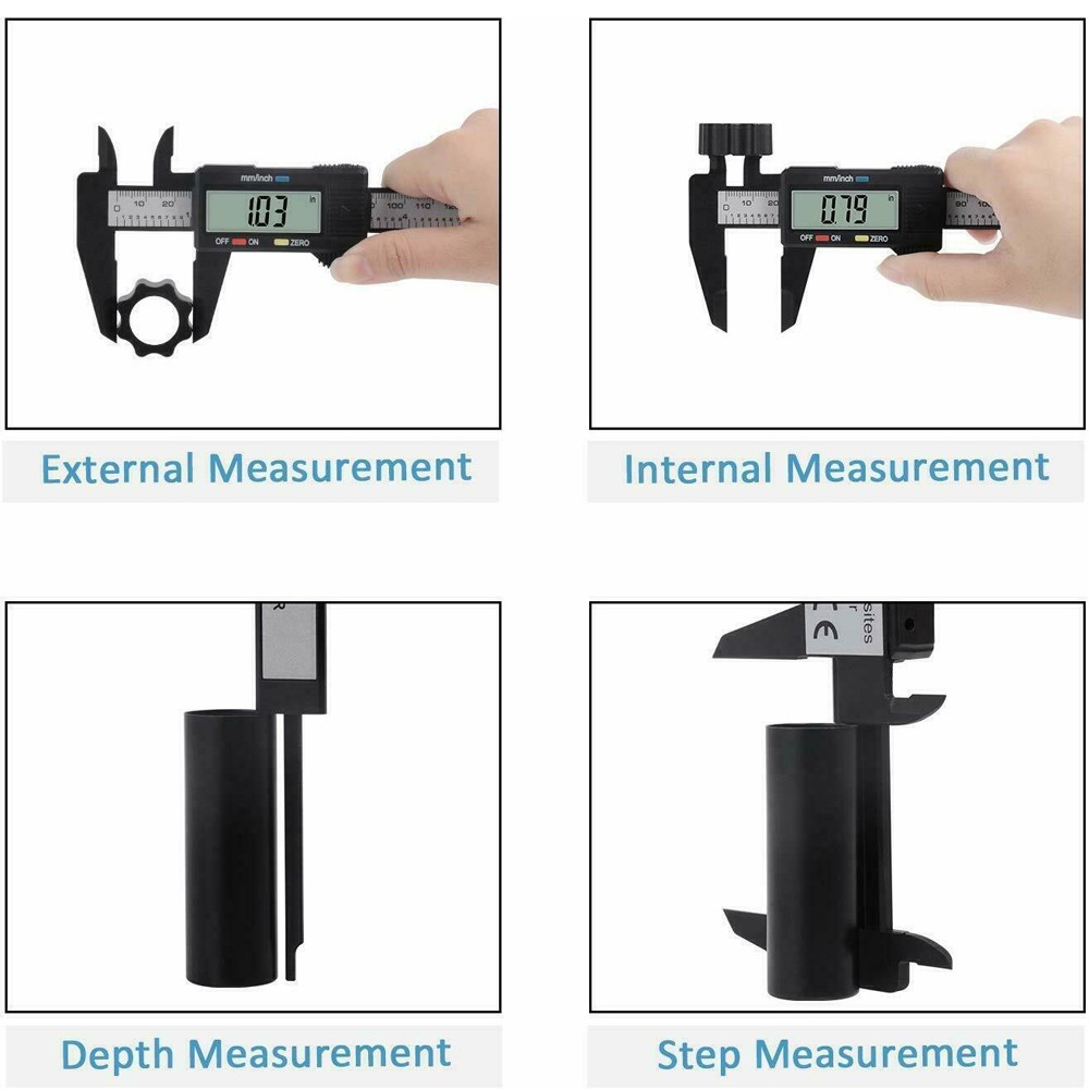 6”LCD/150mm Digital Vernier Caliper Micrometer Measure Tool Gauge Ruler Plastic