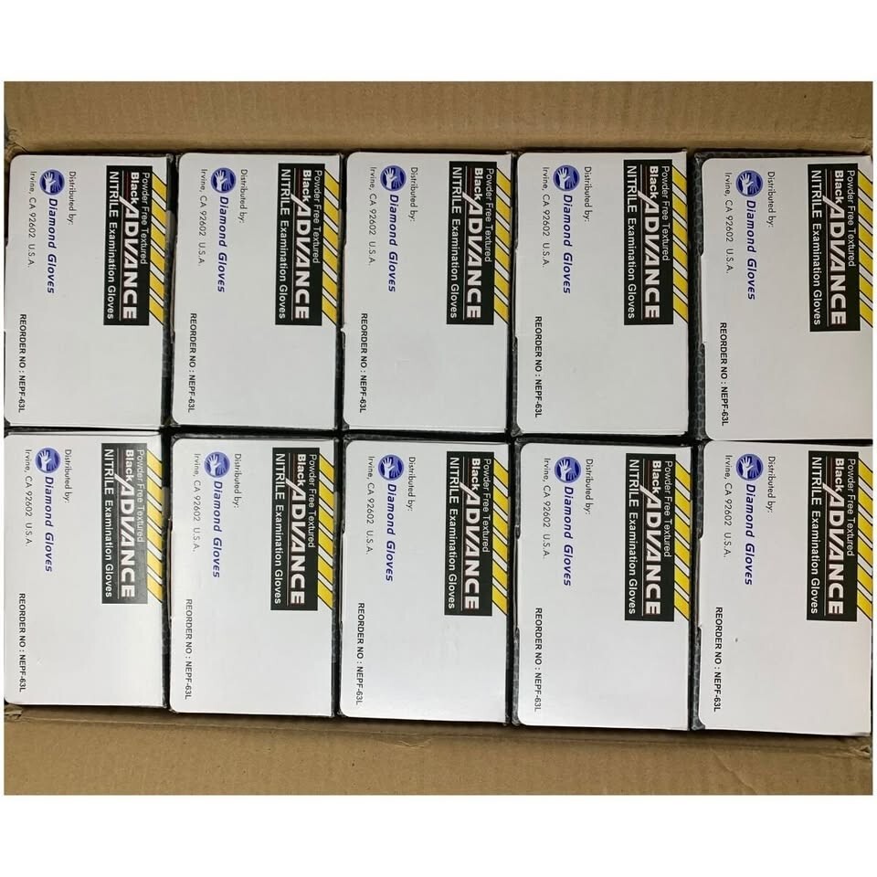 6 Mil Advance Black Nitrile Exam Gloves Powder Latex Free Case 1000 PCS XXL