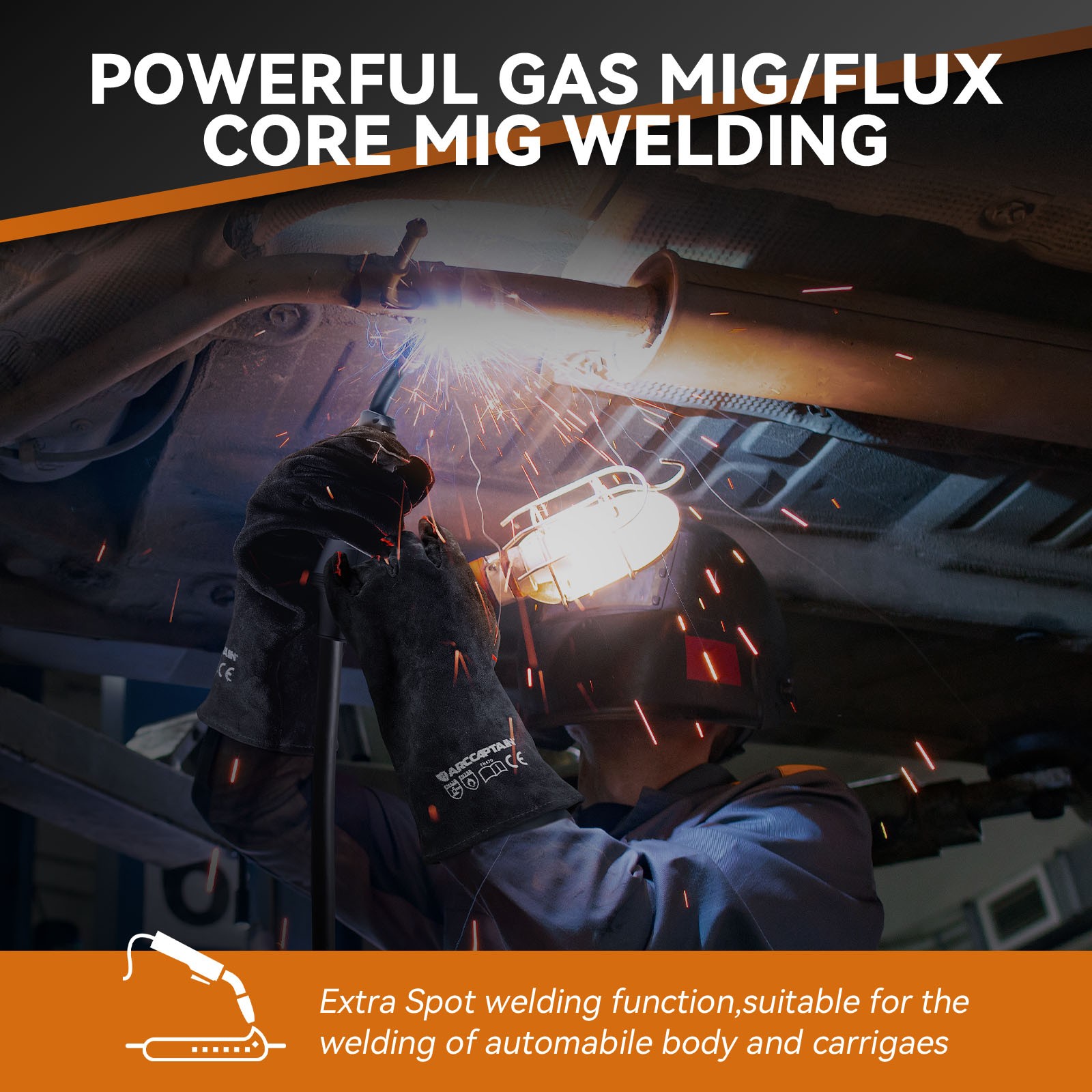 ARCCAPTAIN 6-in-1 MIG Welder Synergic 110V/220V Multi Process w/ LED Display
