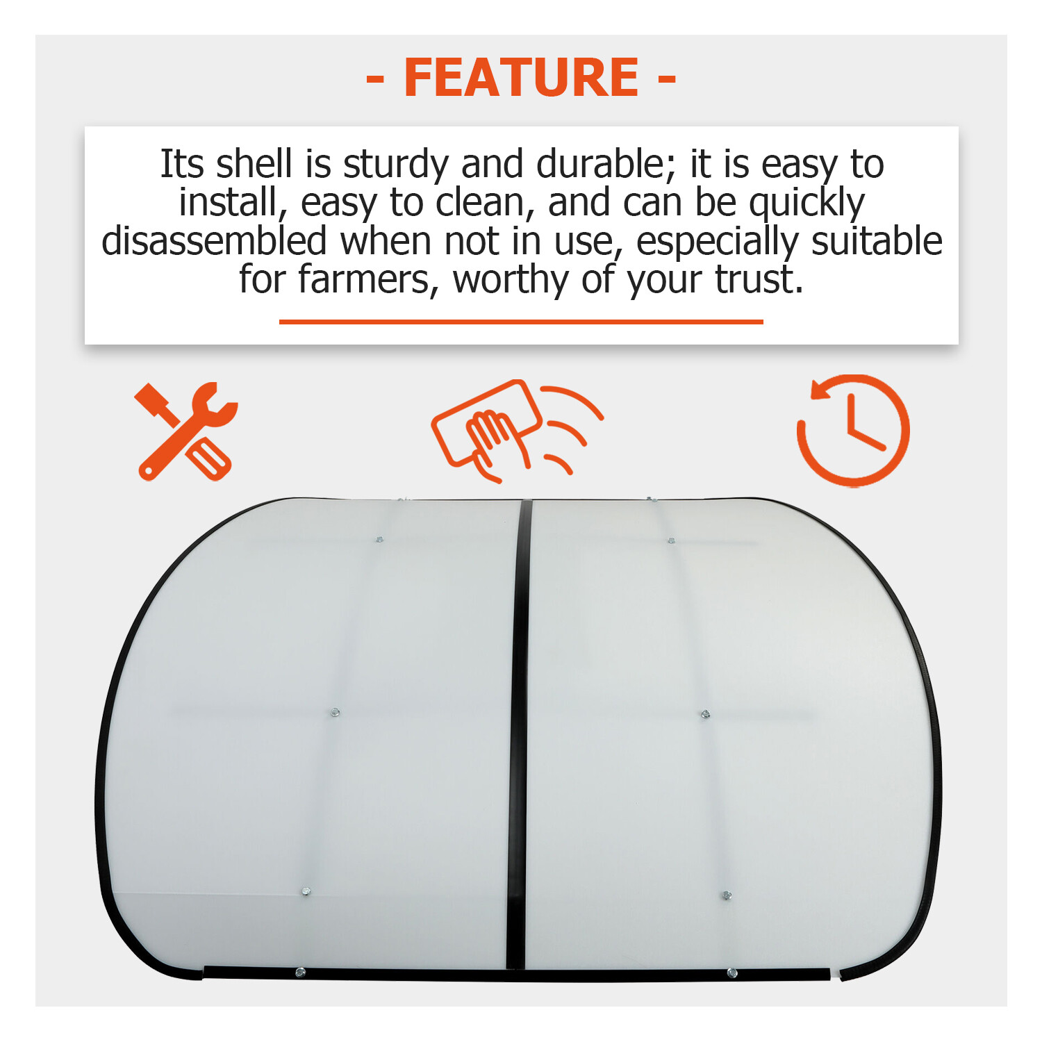 Tuff Top Tractor & Mower Canopy 48″ X 52″ For 2″ x 2″ or 2″ x 3″ ROPS -White