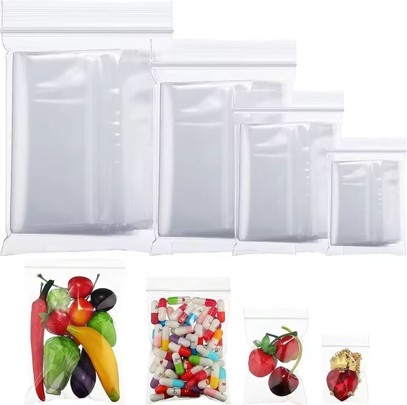 Clear Reclosable Seal Bag Plastic Poly Zip Lock Bags Jewelry Zipper Baggie 2Mil