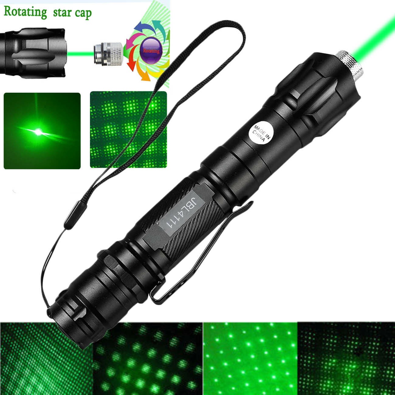 Green Laser Pointer Star Visible Beam Light 2mw Rechargeable Lazer Pen Waterproo