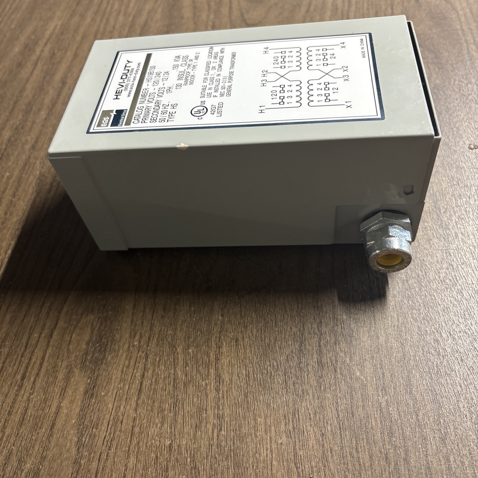EGS SOLA HEVI-DUTY TRANSFORMER HS19B50 0.050KVA 120/240-12/24 Volts Used