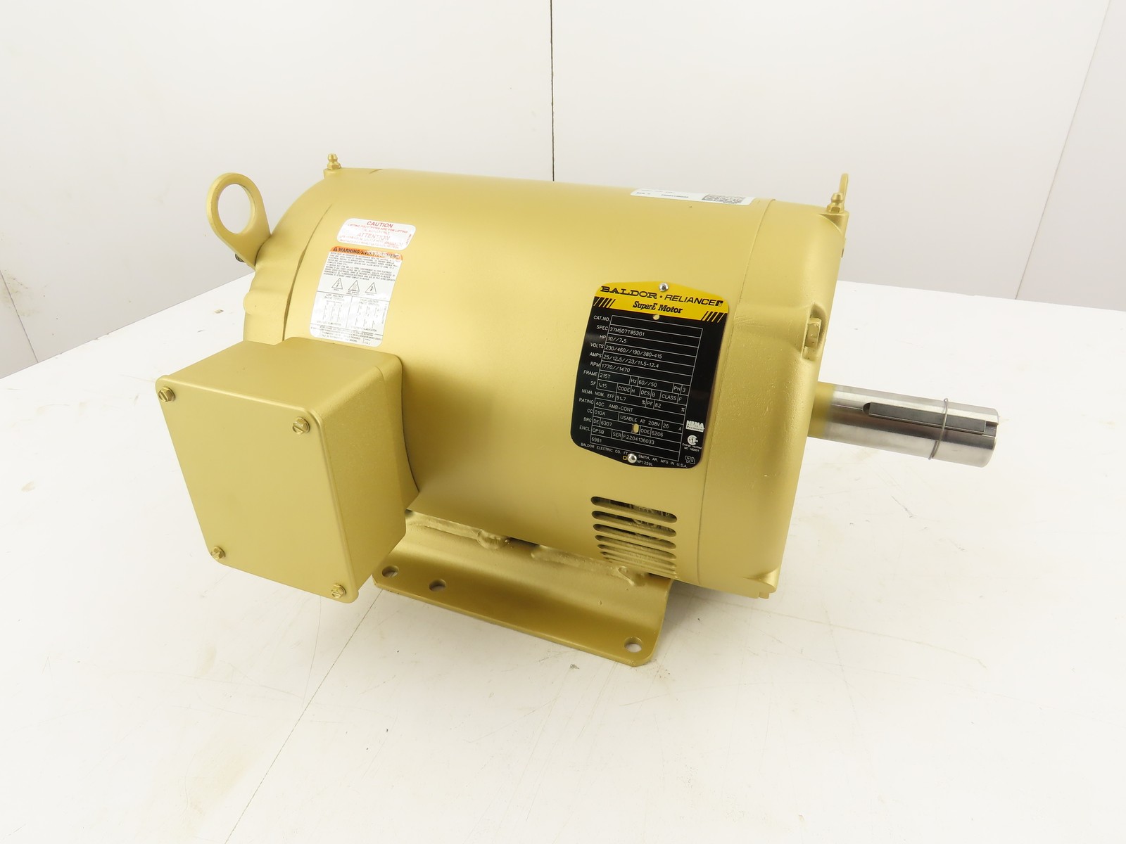Baldor Electric Motor 10 HP 230/460V 3PH 1770 RPM 215T Frame Compare to EM3313T