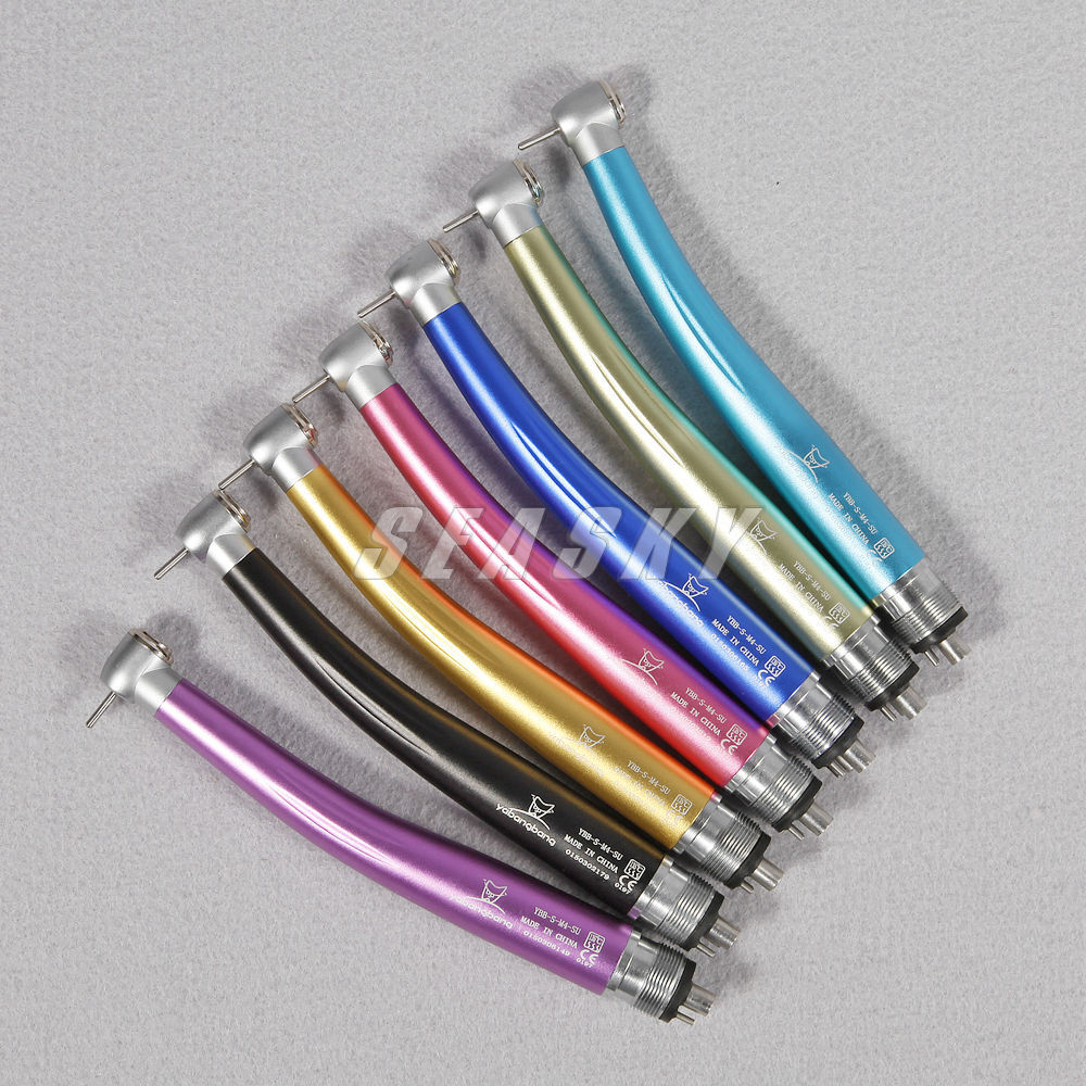 Yabangbang Dental Colorful High Speed Handpiece Push Button Air Turbine 4 Hole