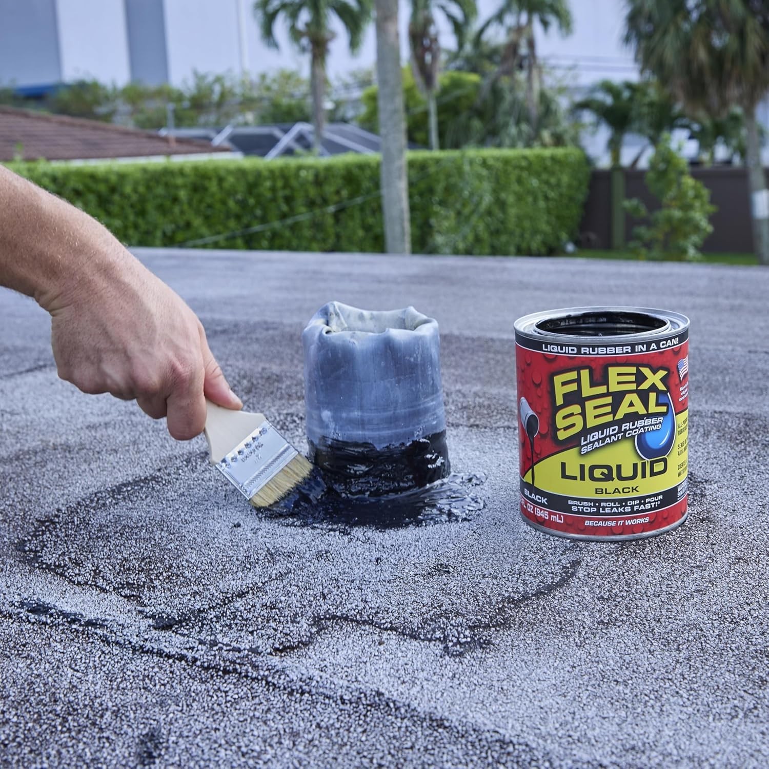 Flex Seal Liquid – Liquid Rubber Sealant Coating – Jumbo – Black – Size: 32 oz