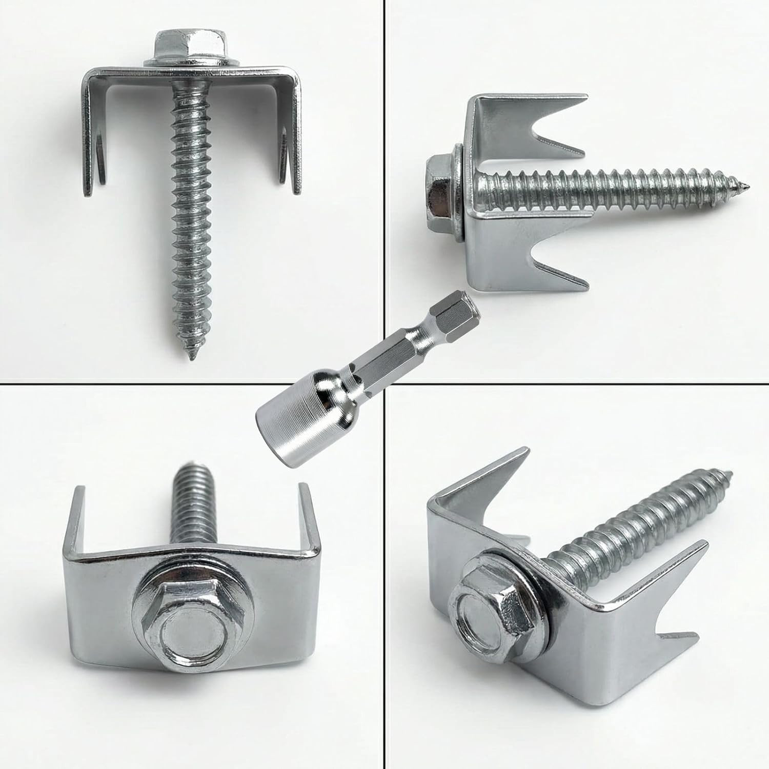 100 Pcs Fence Staples for Wire Fencing, 1.6 Inch Galvanized Steel Fasteners with