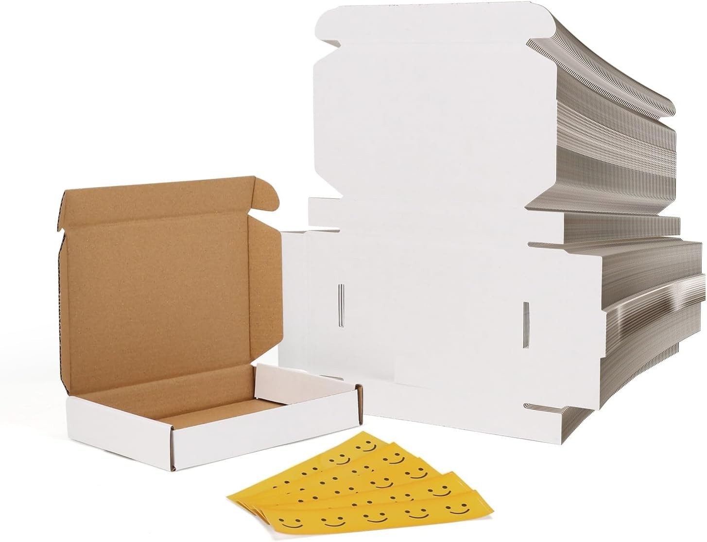 6x4x1 Shipping Boxes Set of 100, White Small Corrugated Cardboard Box, Mailer…