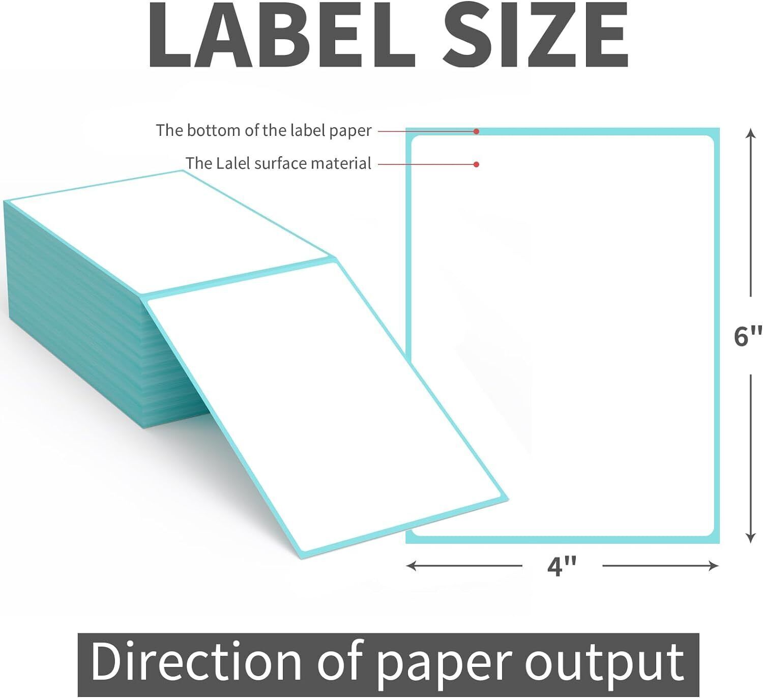 500/1000 4″x6″ Fanfold Direct Thermal Shipping Labels for Zebra & Rollo Printers