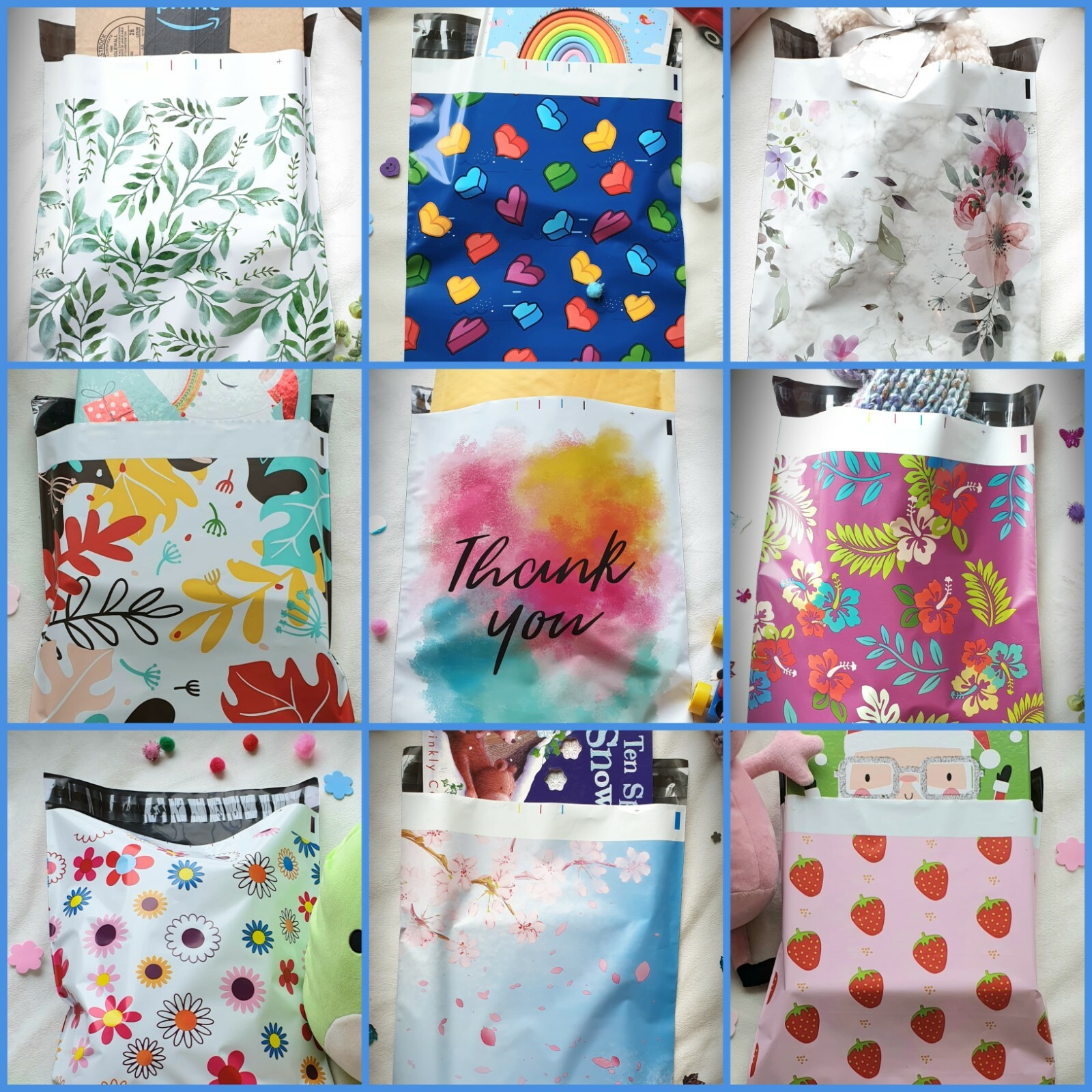 100 count 10×13 Poly Mailers Designer Self Adhesive Shipping Envelope Bags poly