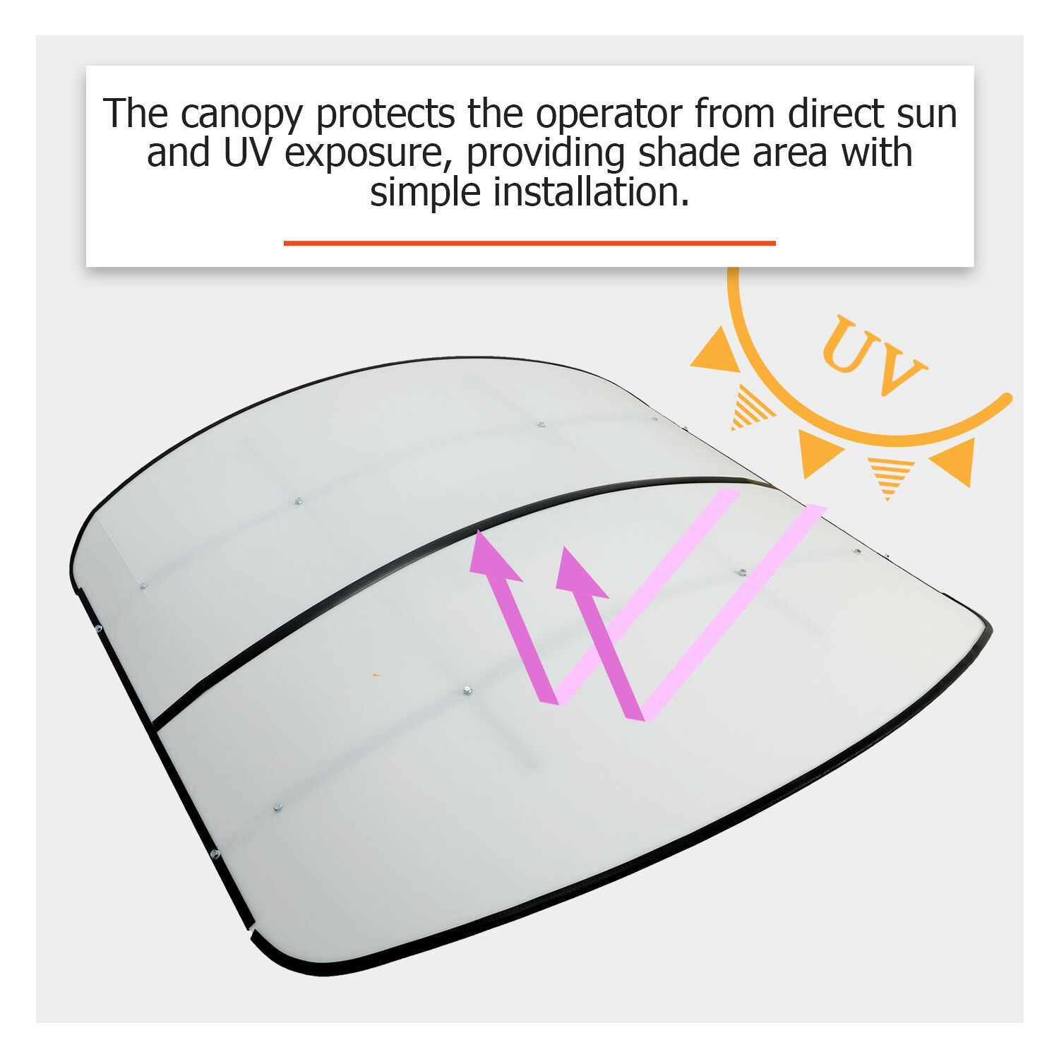 Tuff Top Tractor & Mower Canopy 48″ X 52″ For 2″ x 2″ or 2″ x 3″ ROPS -White