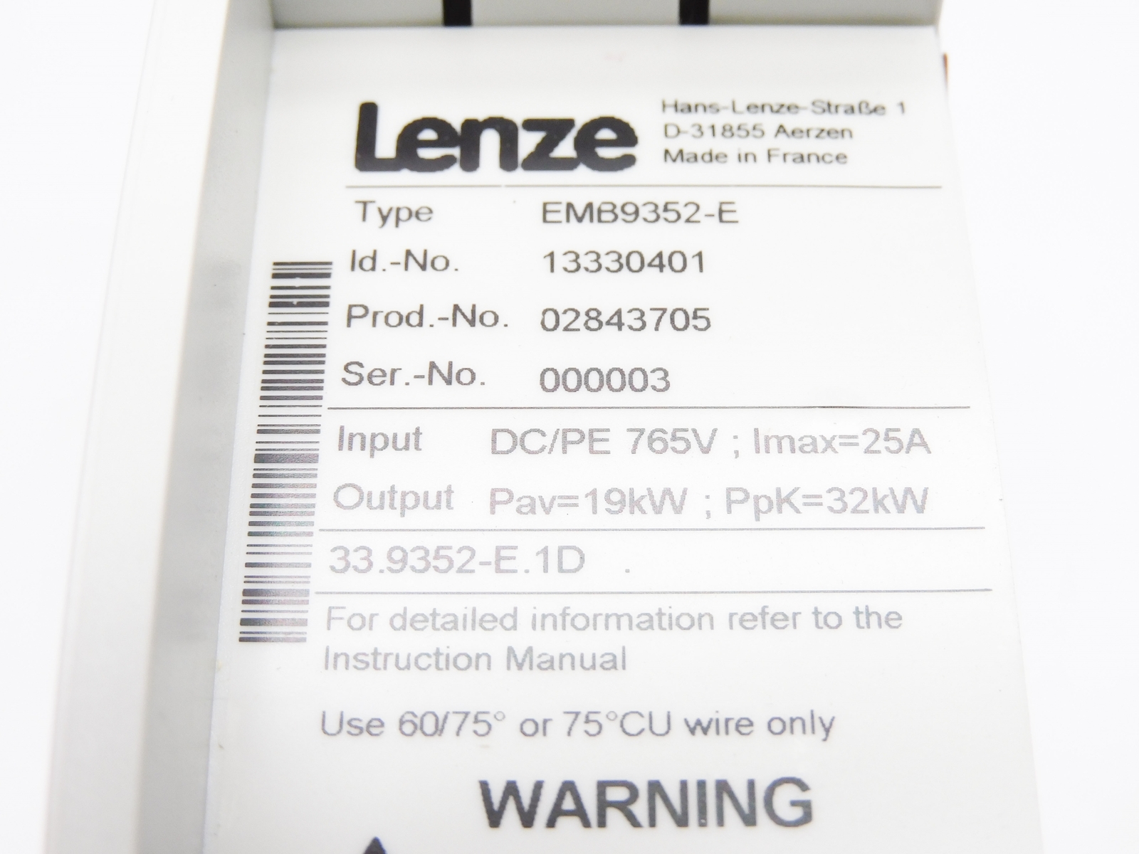 LENZE EMB9352-E NSMP