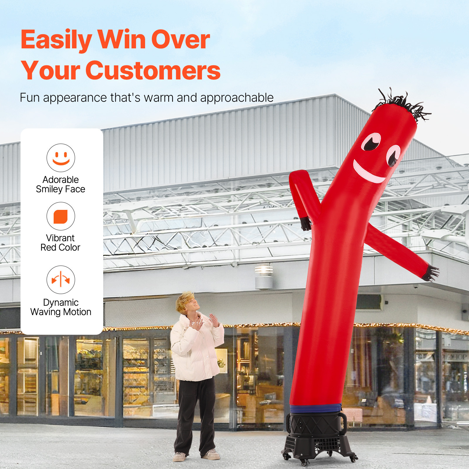 VEVOR 20 ft Wacky Waving Inflatable Tube Man with 1 HP Blower Fan