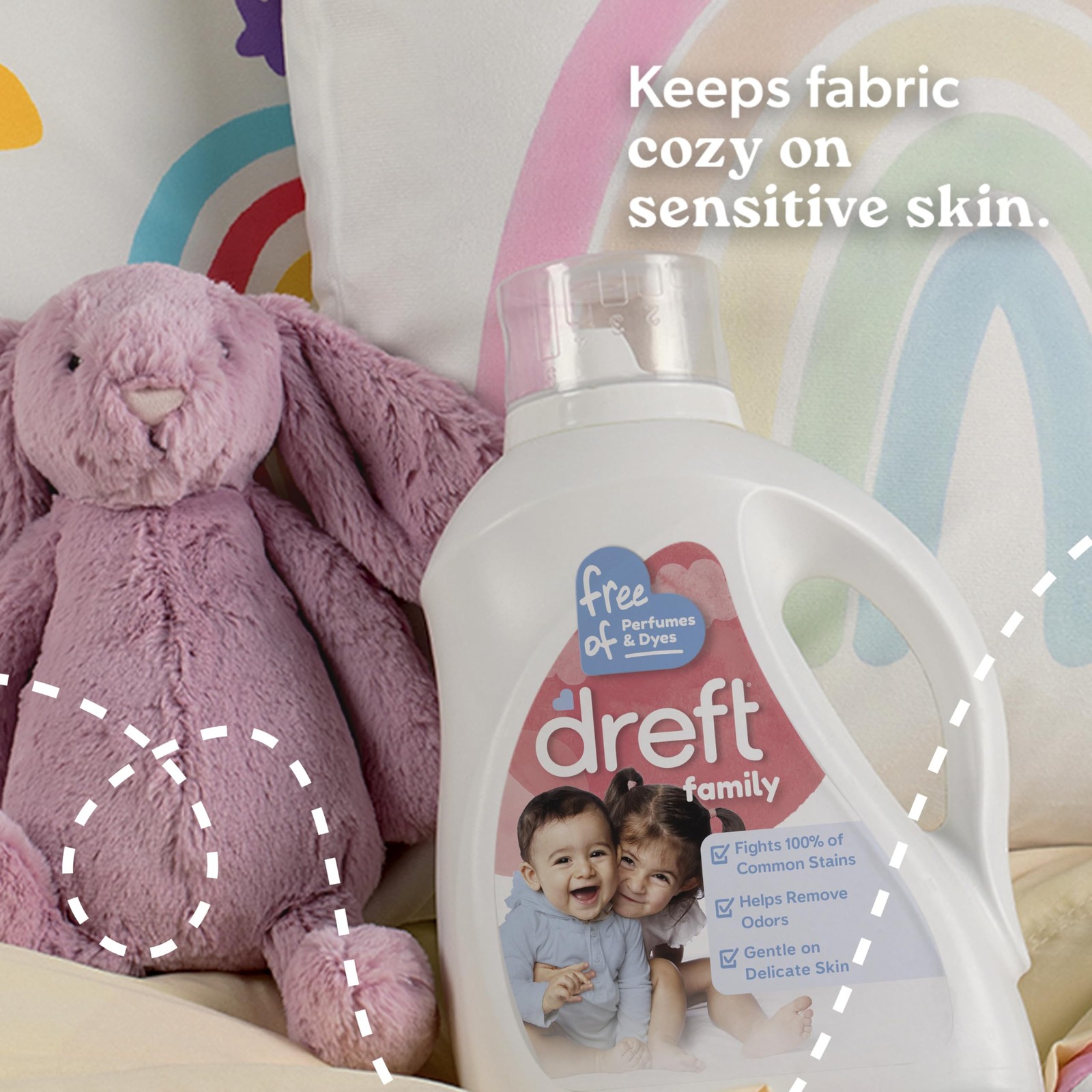 Dreft Family Liquid Laundry Detergent, Unscented Gentle 92 Fl Oz (Pack of 1)