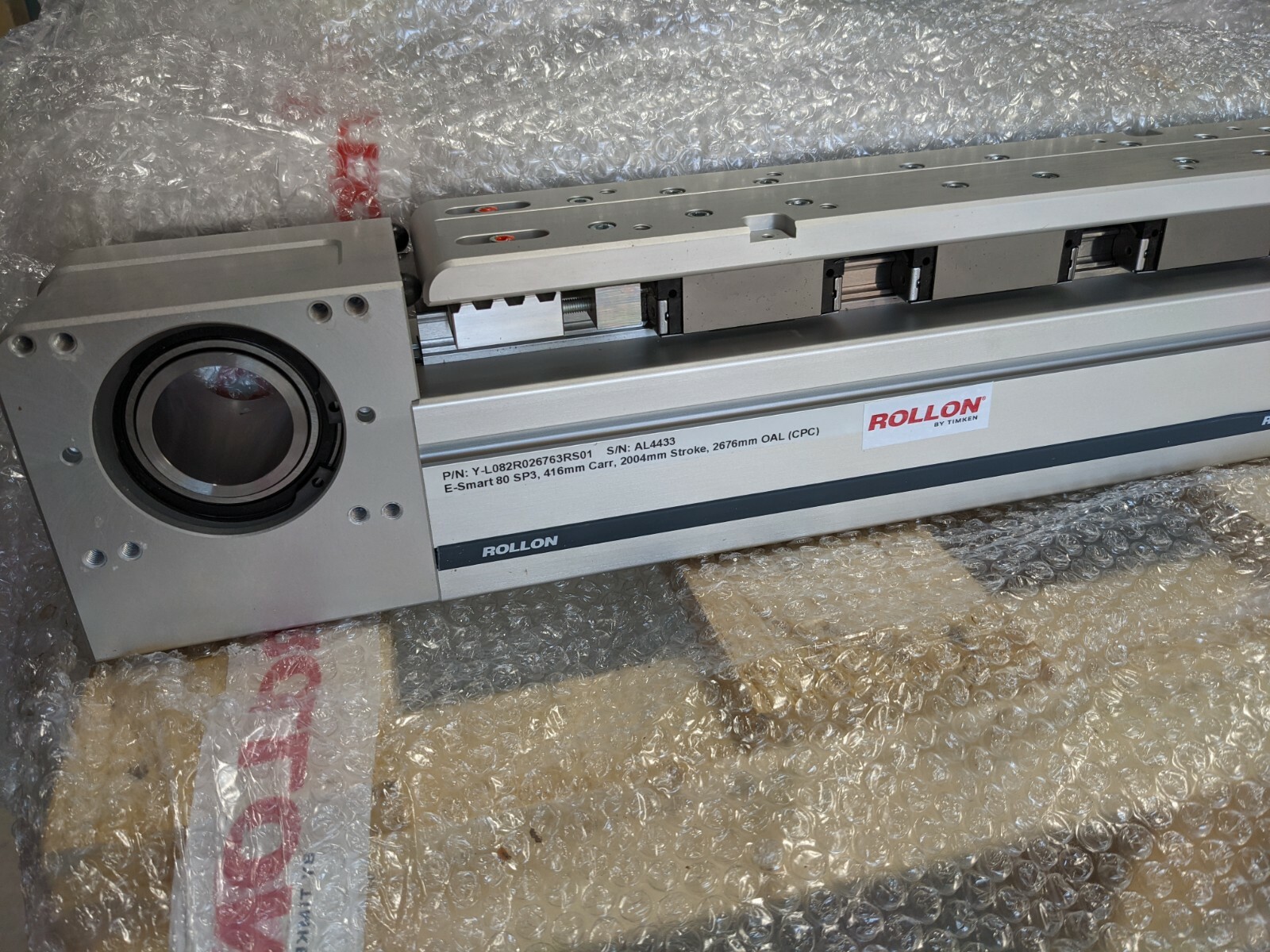 Timken Rollon Linear Actuator E-Smart 80 SP3 2004 mm Stroke Belt Driven