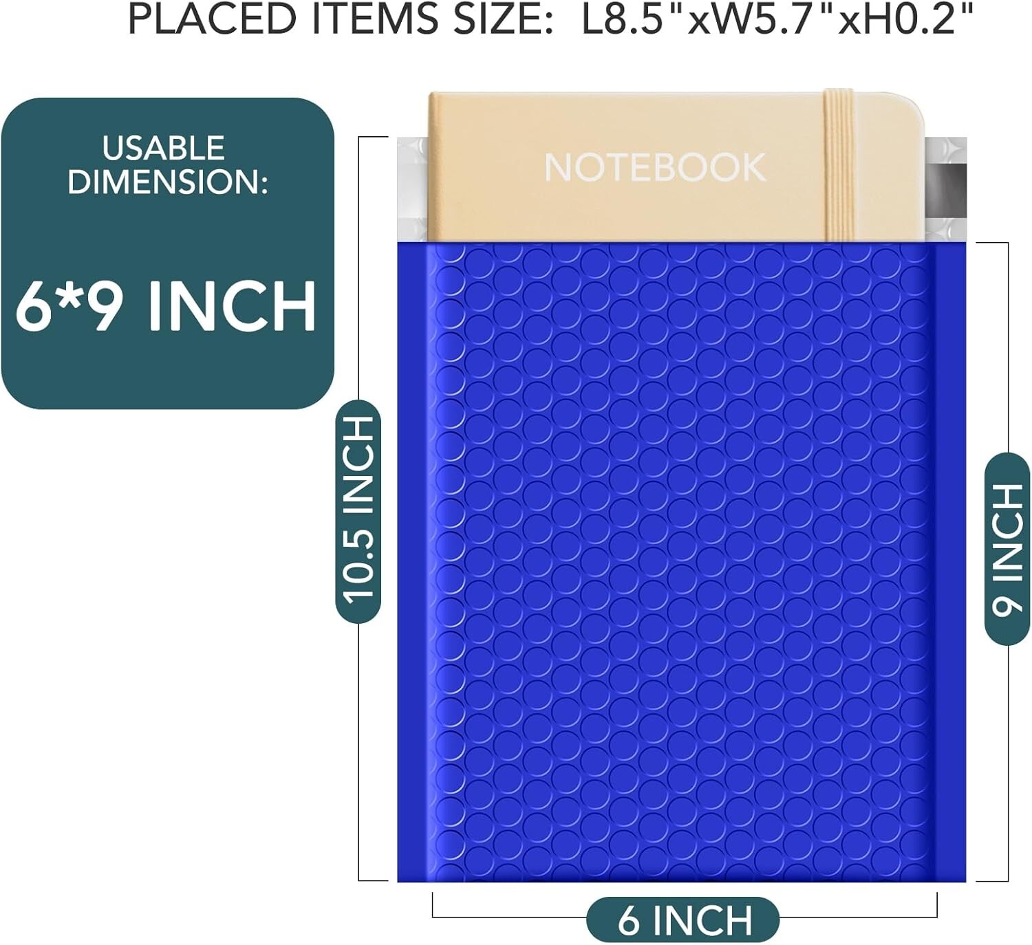 100x Poly Bubble Mailers Padded Envelopes Mailing Bags Self-Seal 6×10 Royal Blue