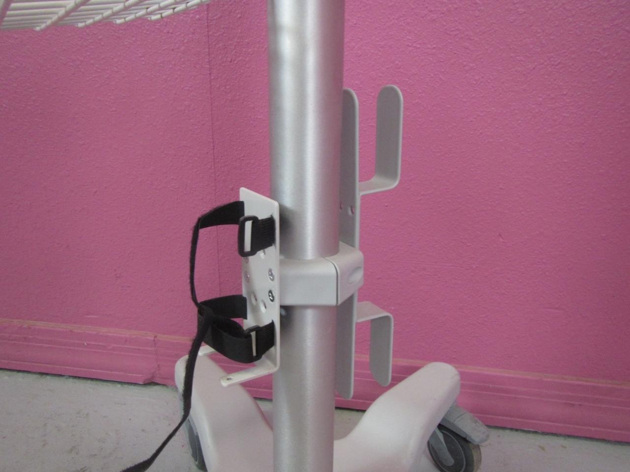 Medical Equipment Monitor Cart Stand w/ Quick Release Mount, Basket, Cord Wrap