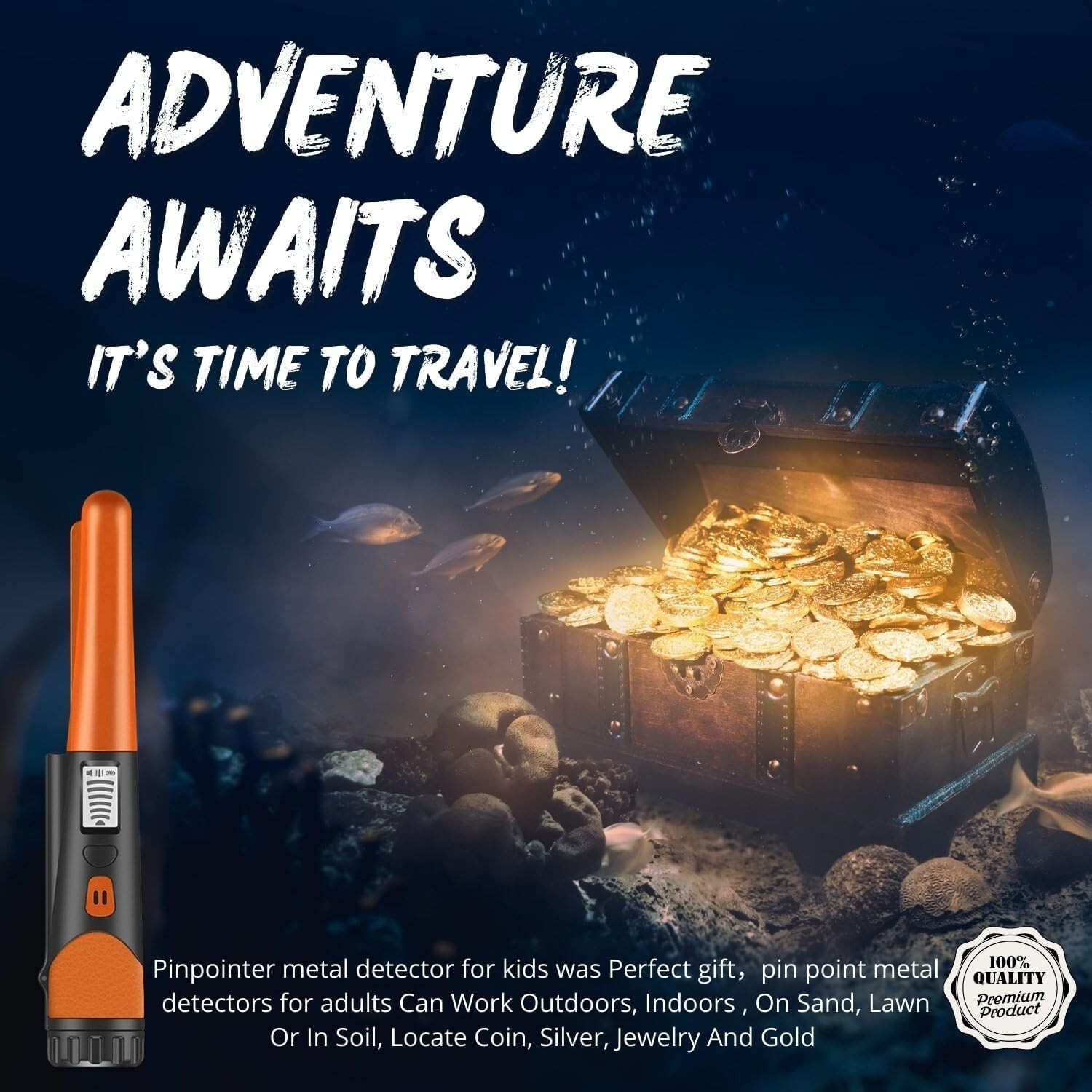 Metal Detector Pinpointer for Adults & Kids,Waterproof, 360°Detection Handheld P