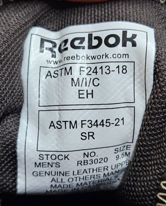 Reebok Men’s Zig Kinetica Edge II Work Safety Shoes RB3020 Brown Leather Sz 9.5