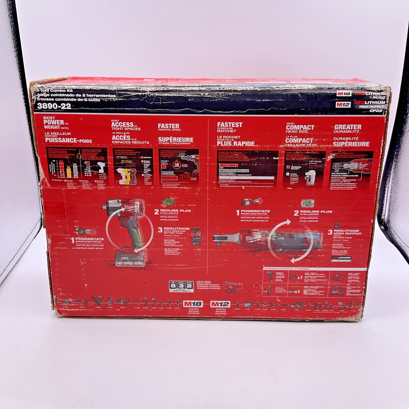 NEW Milwaukee 3890-22 M18 Fuel M12 Fuel 2 Tool Combo Kit