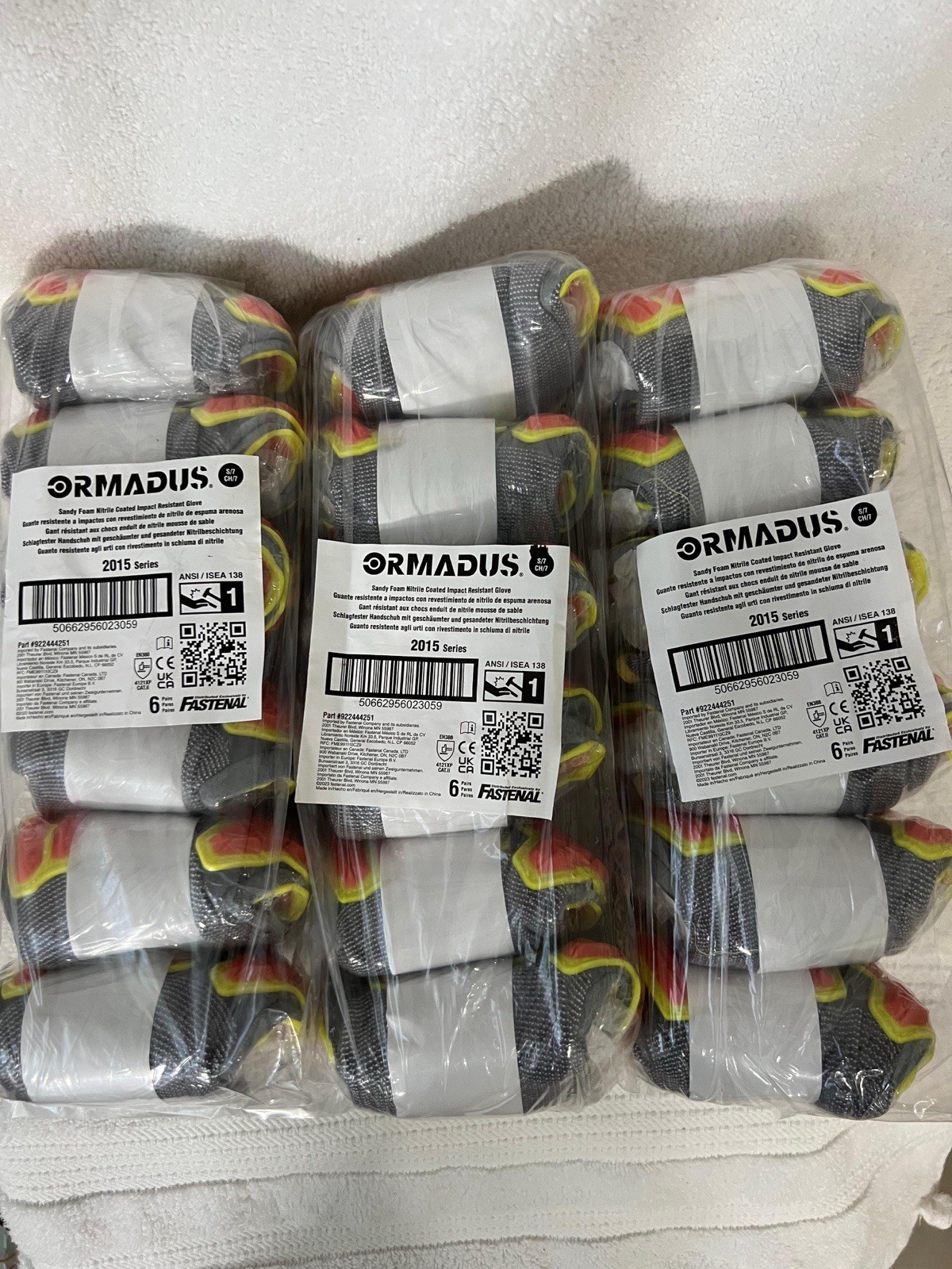 Lot 18 Pairs Impact Resistant Mechanic Work Gloves Nitrile Coat Ormadus SMALL 7