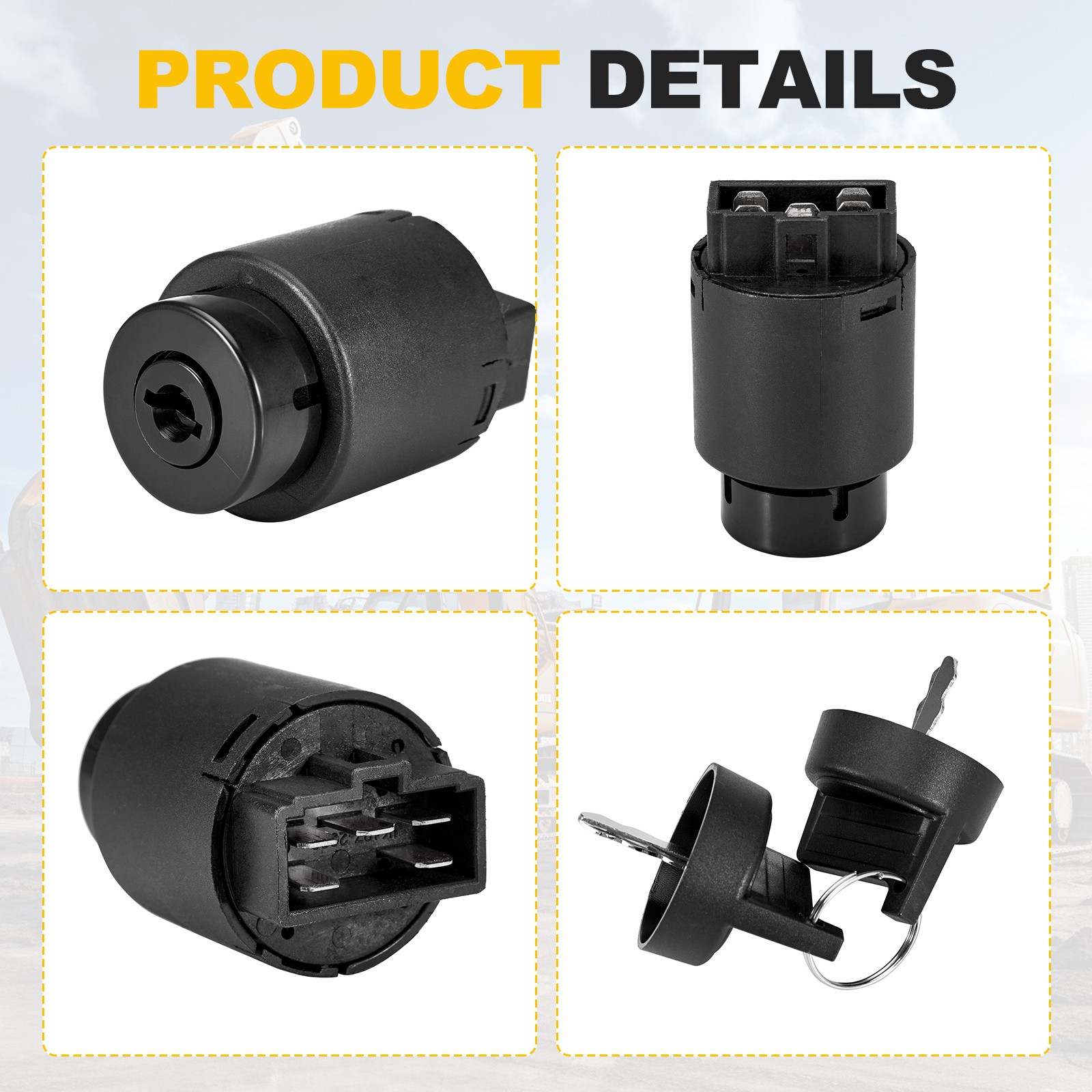 Mini Excavator Ignition Switch Key Fits for AGT Typhoon China Mini Digger New