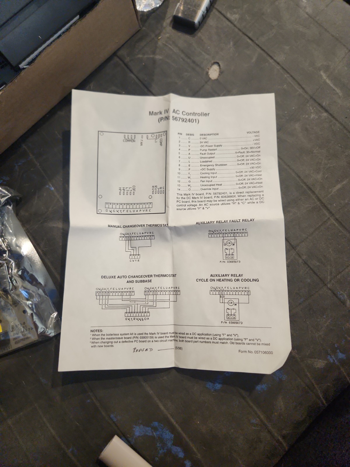 Mcquay console AC unit– control board MAAK IV/AC 56792401