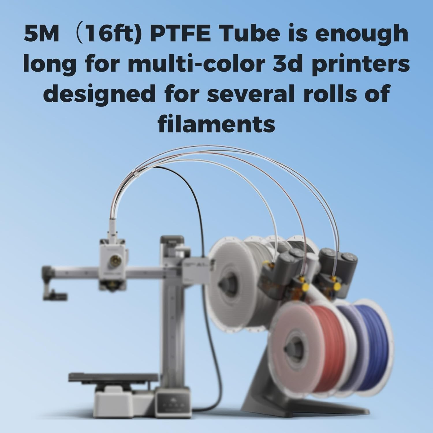 PTFE Tube 2.5Mm ID 4Mm OD, Length 5M/16.4Ft, with 2 Couplers & Tubing