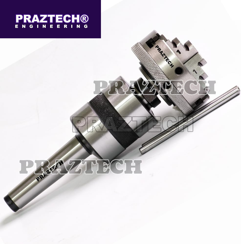 Lathe Revolving Center with 65mm 3 Jaw Self Centering Chuck MT2 Tailstock Shank
