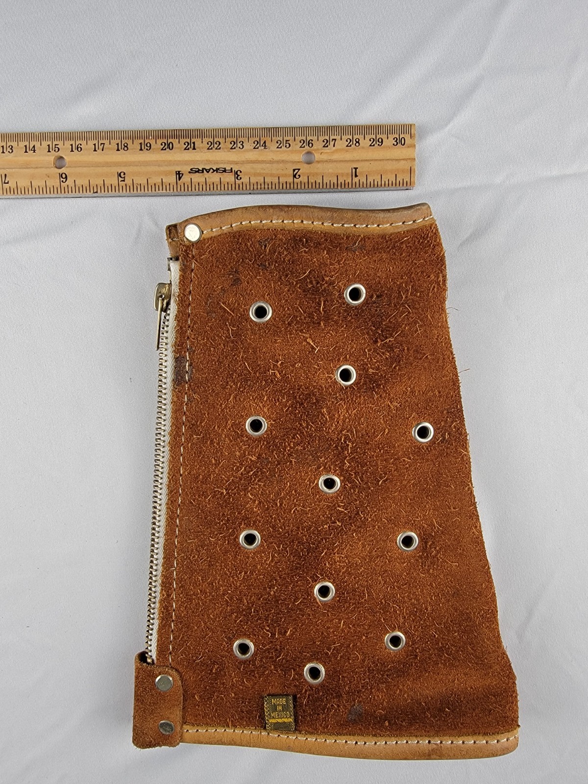 Vintage Leather Glassblowing Arm Guards Pair Suede Heat Shields Made in Mexico