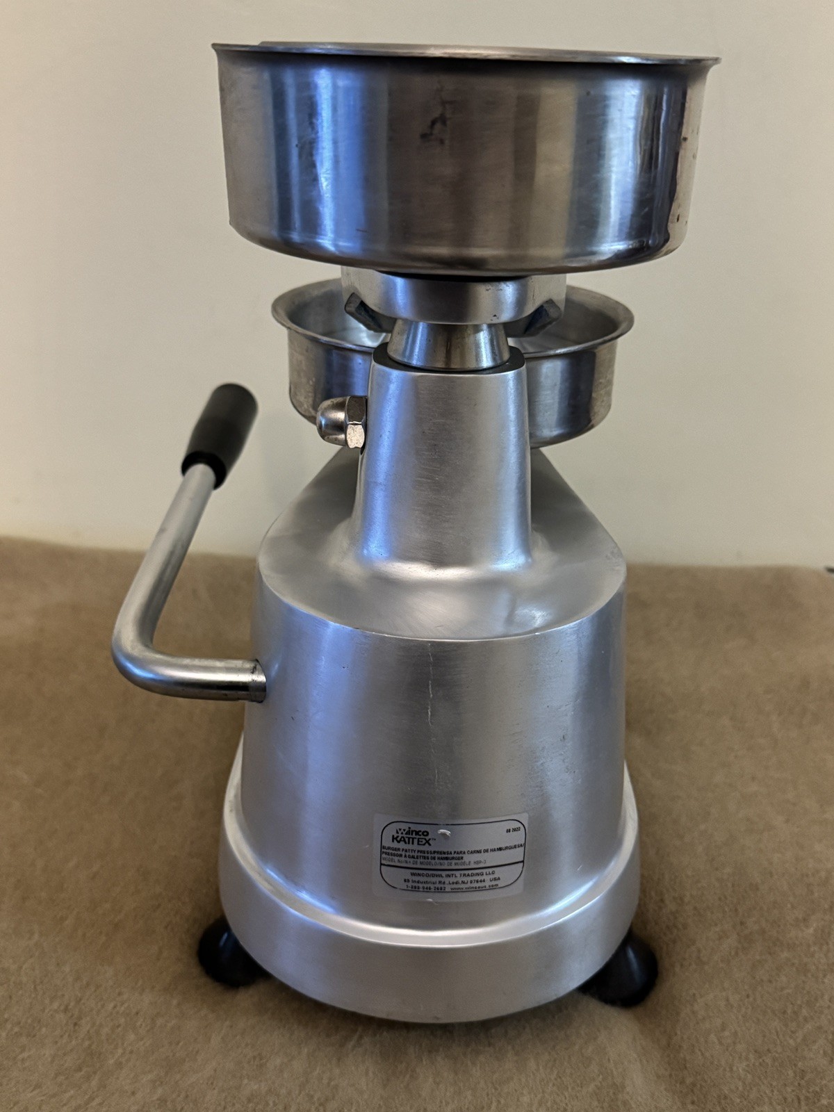 Winco HBP-3 Heavy-Duty Hamburger Patty Press 1/2 lb