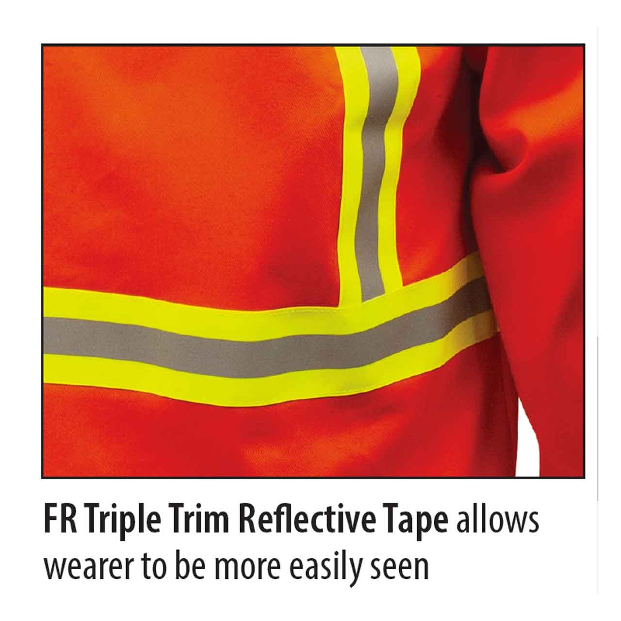 Black Stallion JF1010 Welding Jacket with FR Reflective Tape, Orange, Large