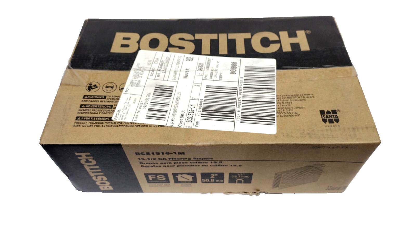 Bostitch BCS1516-1M 15-1/2 GA Flooring Staples 2″ X 1/2″ 5000 QTY New Free Ship