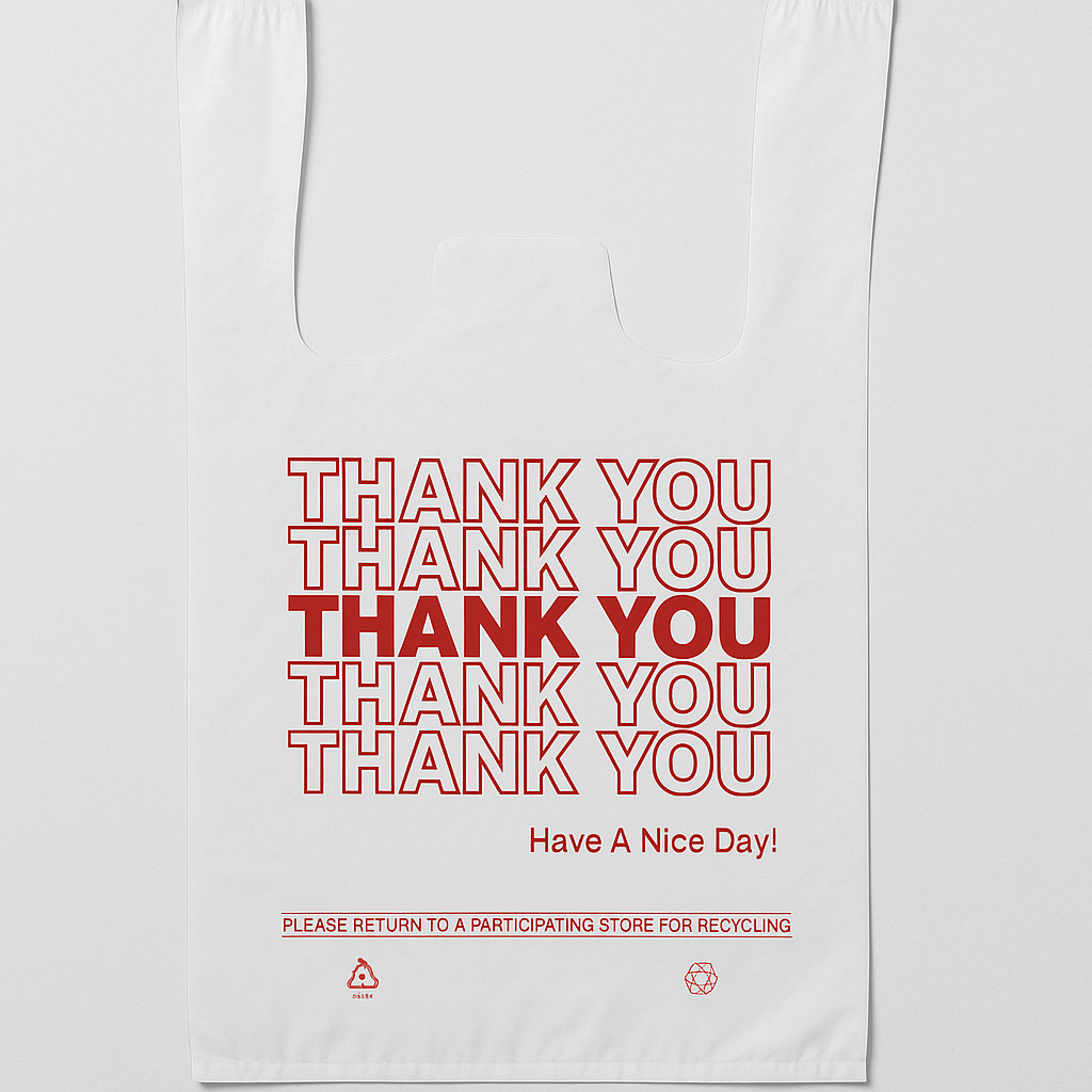 Bags 1/12 Extra Small 7×3.5×13 THANK YOU T-Shirt Plastic Grocery Shopping Bags