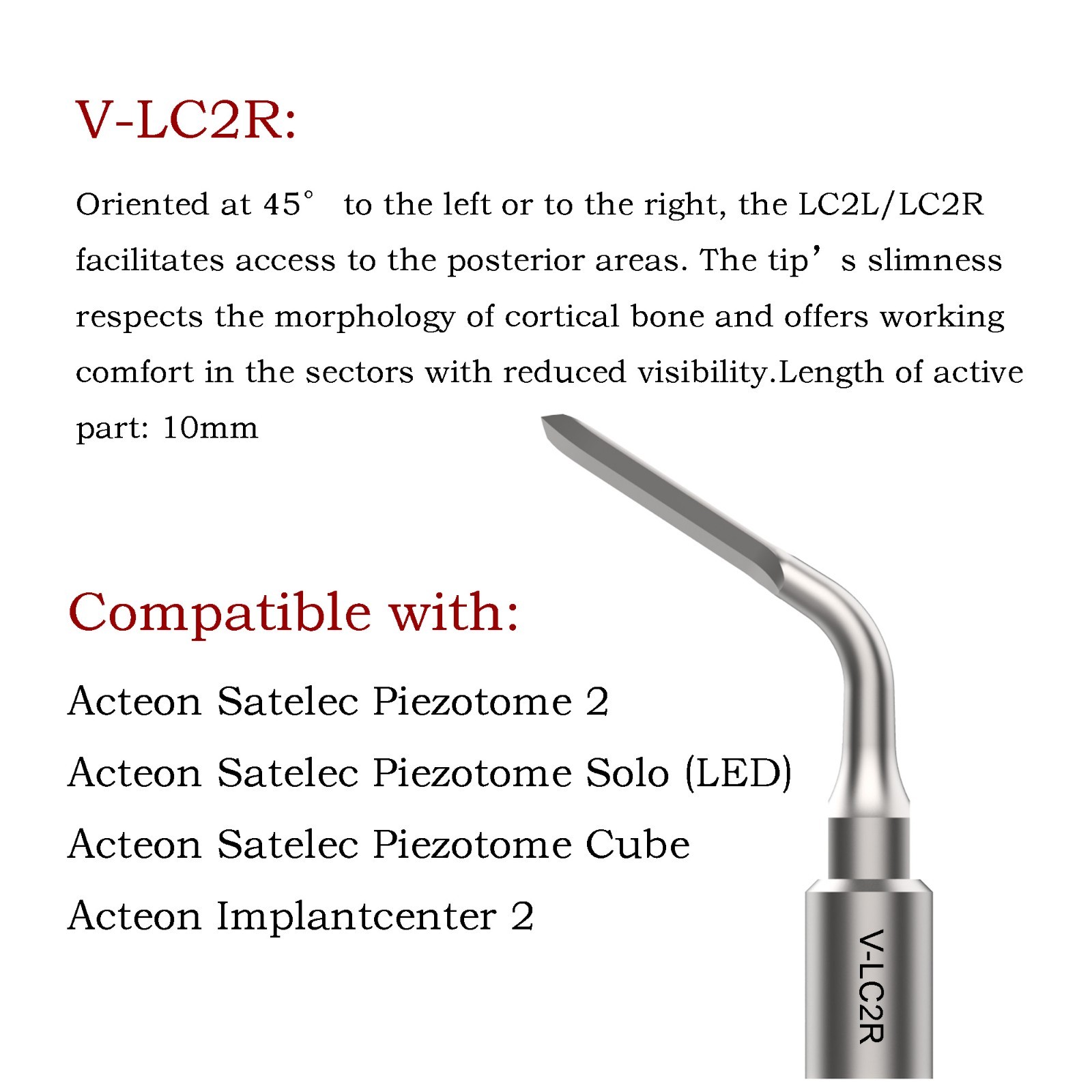 Ultrasonic Piezo Surgery Extraction Tips Kit Satelec Acteon Piezotome 2 Cube