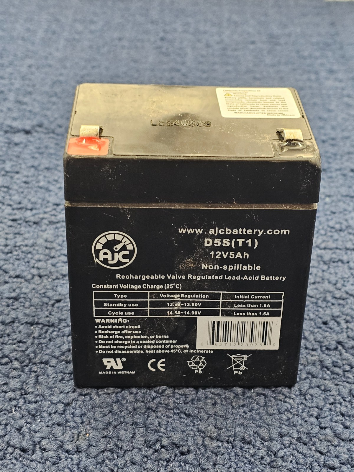 AJC DS5(T1) 2V 5Ah Non-Spillable Rechargeable Valve Regulated Lead-Acid Battery
