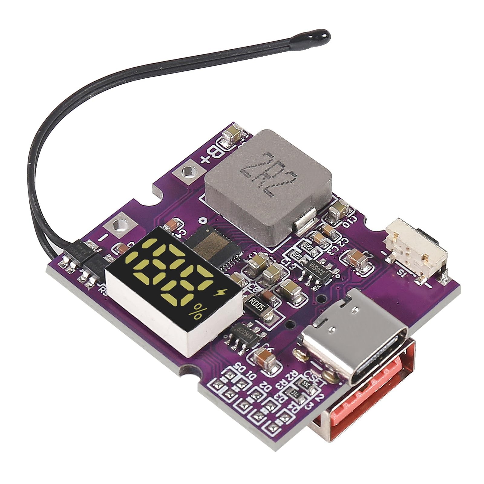 2pcs 22.5W Power Bank Bidirectional Fast Charging Mobile Power Module Circuit…