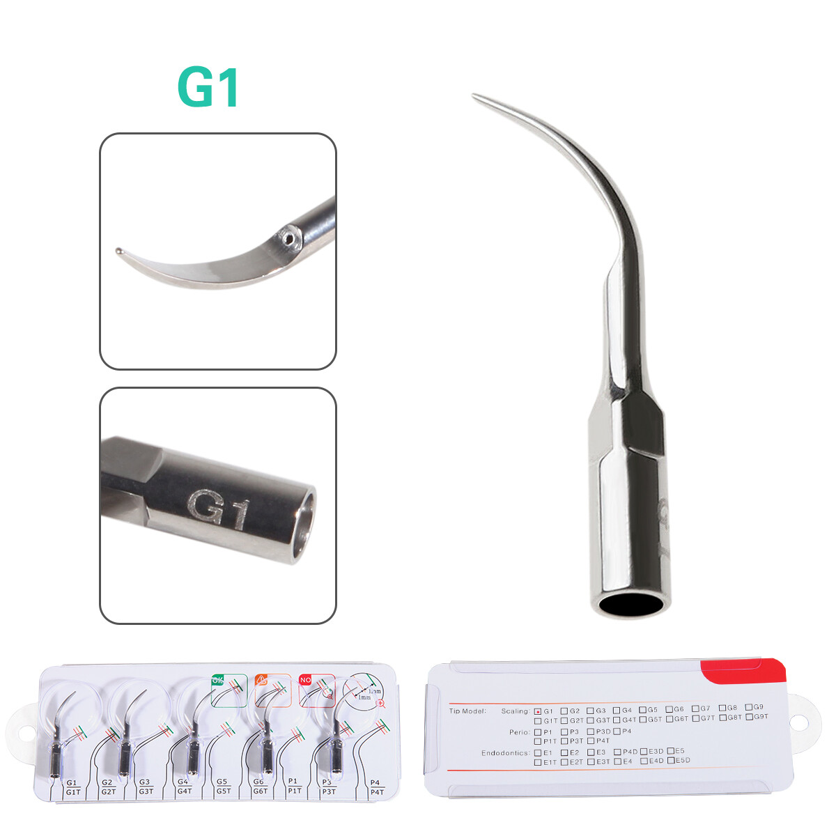 5*Dental Ultrasonic Piezo Scaler Tip fit Woodpecker EMS/DTE SATELEC Handpiece US