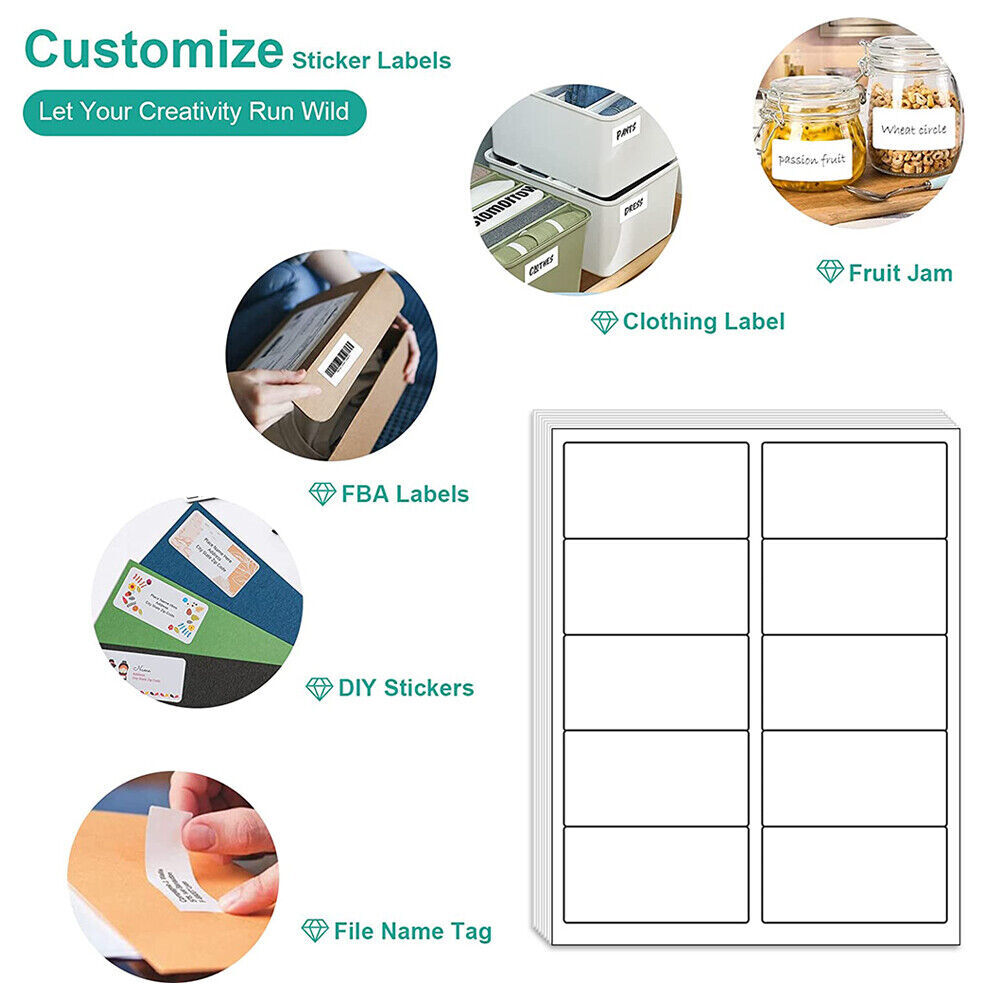 25-2000 Count Blank Address Shipping Labels 100 Sheets 2″x4″ 10-UP 10 Per Sheet